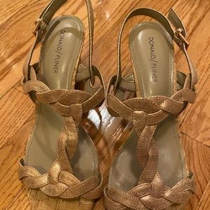 Pink rose gold Donald Plinsr sandals